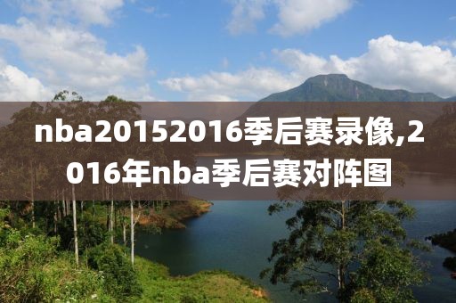 nba20152016季后赛录像,2016年nba季后赛对阵图